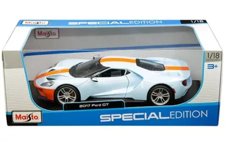 Maisto 1:18 2017 Ford GT Heritage Edition Lite Blue with Orange stripe - Special Edition