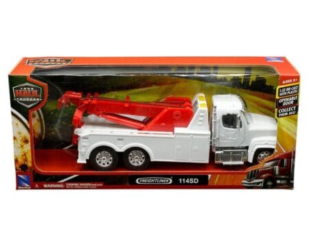 New Ray 1:32 Utility Freightliner 114SD Tow Truck White - Long Haul Truckers