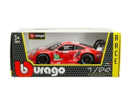 Bburago 1:24 Porsche 911 RSR LM 2020 (Red and White Two-tone) - Race Series