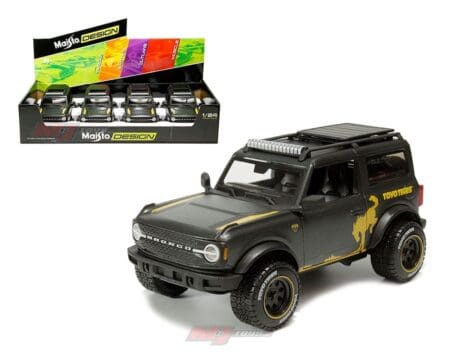 Maisto 1:24 2021 Ford Bronco Badlands Toyo Tires (Matte Dark Grey Metallic) - Off-Road Design - Display Tray Set of 4