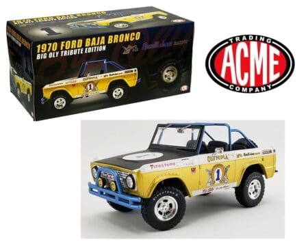 Greenlight 1:18 1670 Ford Bronco Parnelli Jones Racing - Big Oly Tribute Edition -ACME Exclusive