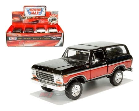 Motormax 1:24 1978 Ford Bronco Hard Top - Display Tray Set of 4