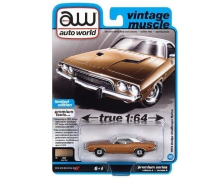 Auto World 1:64 Premium 2022 Release 4A - 1974 Dodge Challenger Rallye - Gold - Solid Pack
