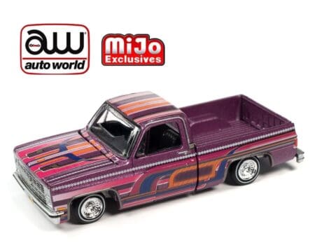 Auto World 1:64 1983 Chevrolet Silverado Pickup Lowrider - Purple - MiJo Exclusives Limited Edition - Image 2