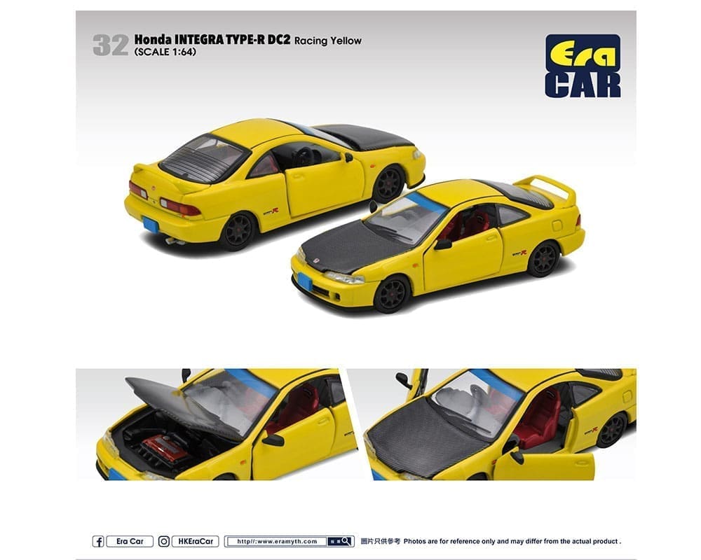 ERA Car 1:64 Honda Integra Type R DC2 Racing - Yellow - M ERA Car 1:64 Honda Integra Type R DC2 Racing - Yellow - M