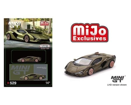 Mini GT 1:64 Lamborghini Sián FKP 37 Presentation - Matte Green - Mijo Exclusives