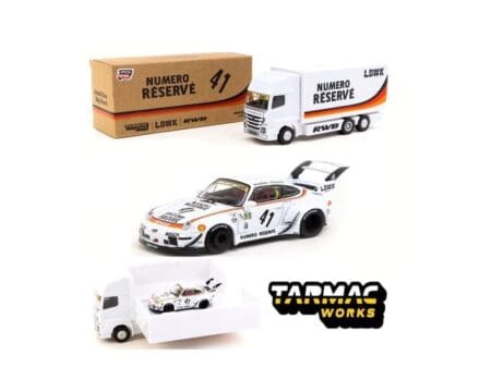 Tarmac Works 1:64 Singapore Exclusive RWB 993 LBWK With Transporter - White