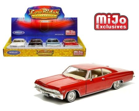 Welly 1:24 1965 Chevrolet Impala SS 396 Low Rider - 4 Colors - MiJo Exclusives - Display Tray Set of 4