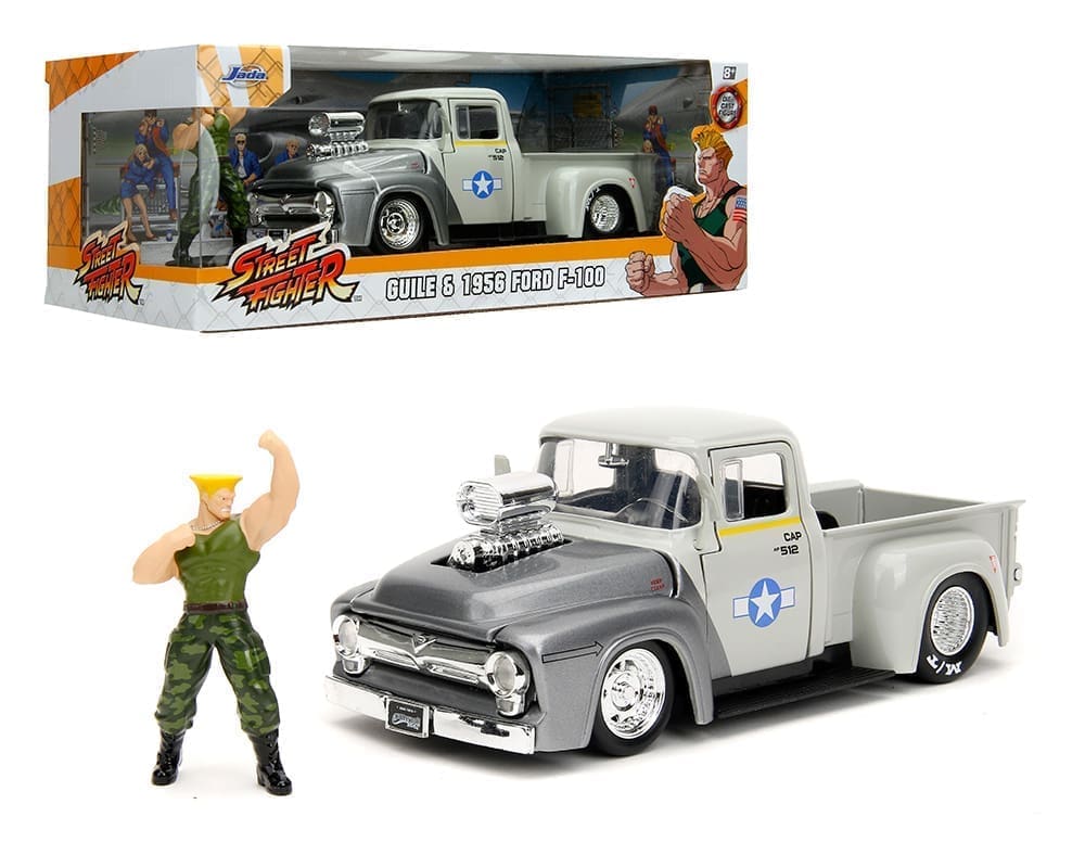 Jada 1:24 1956 Ford F-100 & Guile - Grey - Street Fighter