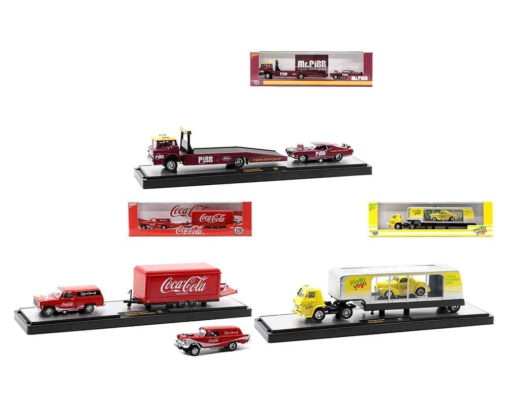 M2 Machines 1:64 2020 Coca-Cola Auto-Haulers Release 3 Trucks Set