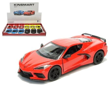 Kinsmart 1:36 2021 Chevrolet Corvette 5″ - KT5432D - Display Tray Set of 12