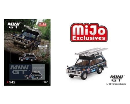 Mini GT 1:64 Range Rover 1971 British Trans-Americas Expedition (VXC-868K) - Blue - MiJo Exclusives