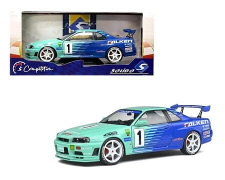 Solido 1:18 1999 Nissan Skyline GT-R (R34) Falken Drift Livery  - Green Blue