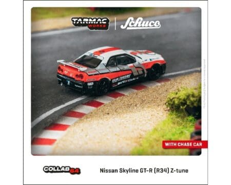 (Preorder) Tarmac Works 1:64 Nissan Skyline GT-R (R34) Z-tune - White/Red/Black- Collab64