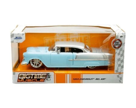Jada 1:24 1955 Chevrolet Bel Air - Light Blue and Silver - Bigtime Muscle