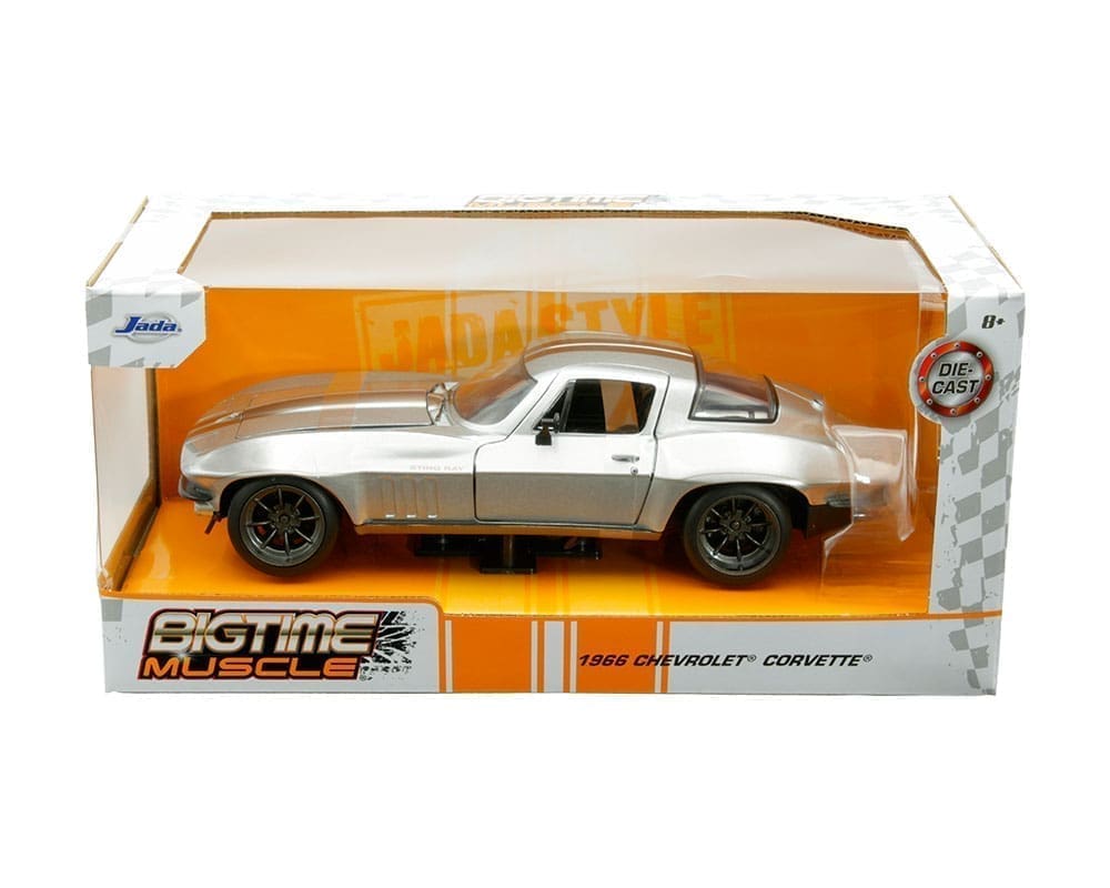 Jada 124 1966 Chevrolet Corvette Silver with Bronze Stripes