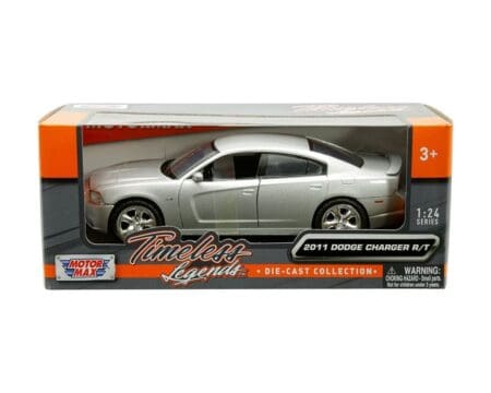 Motormax 1:24 2011 Dodge Charger R/T - Silver - Timeless Legends