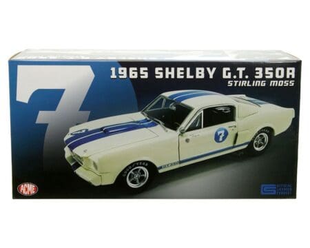 ACME 1:18 1965 Shelby GT350R #7 Stirling Moss - White with Blue Stripes - Limited 1 of 516