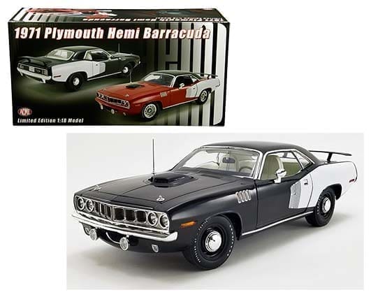 ACME 1:18 1971 Plymouth Hemi Barracuda (Black) - M & J Toys Inc