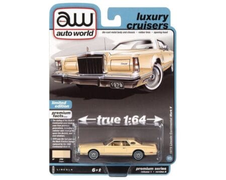 Auto World 1:64 Premium 2023 Release 1A - 1979 Lincoln Continental Mark V - Cream - Solid Pack