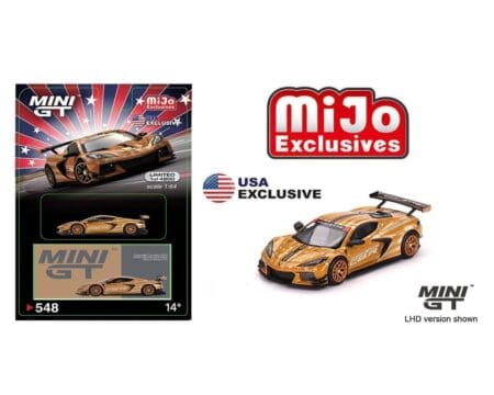 Mini GT 1:64 Chevrolet Corvette C8.R Stars & Stripes 2023 Limited 4,800 Pieces Worldwide - Gold Silver Mijo Exclusives