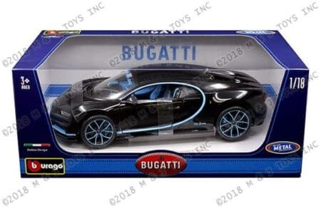 Bburago 1:18 Bugatti Chiron 42 Edition Black with Blue Accents - Plus