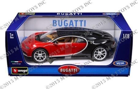 Bburago 1:18 Bugatti Chiron 42 Edition (0-400-0 in 42 seconds) (Black/Red)