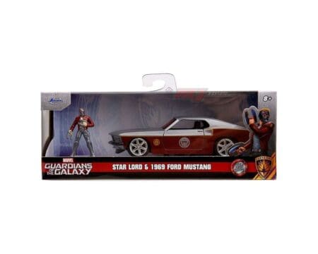 Jada 1:32 Star Lord & 1969 Ford Mustang (Grey/Red) - Marvel Guardians of the Galaxy - Hollywood Rides