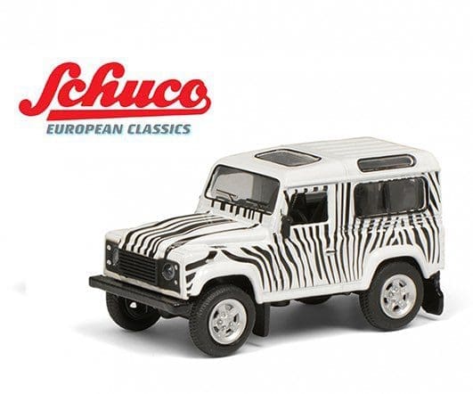 Schuco 1:64 Land Rover Defender 110 Safari White with Zebra