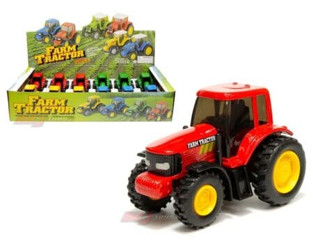 5" Farm Tractor - 4 Colors - Display Tray Set of 12