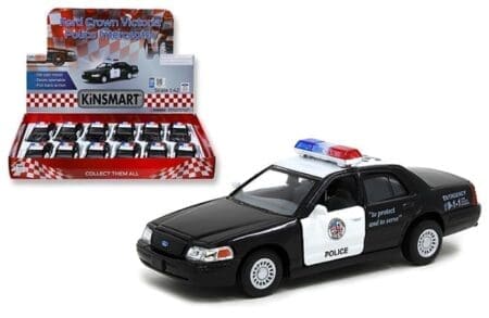 Kinsmart 1:40 1998 Ford Crown Victoria Police Interceptor 4.7" - Display Tray Set of 12