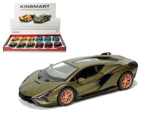 Kinsmart 1:38 Lamborghini Sian FKP 37 5″ (KT5431D) – Display Tray Set of 12