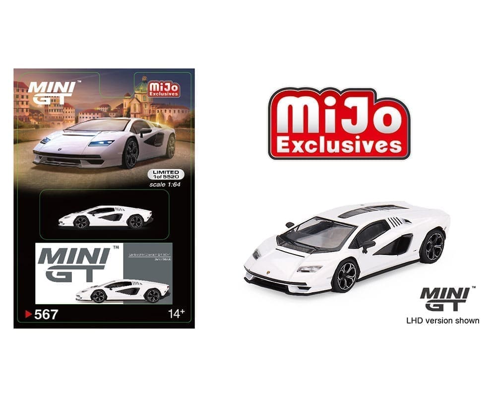 Mini GT 1:64 Lamborghini Countach LPI 800-4 - Bianco Siderale - Mijo  Exclusives - M & J Toys Inc. Die-Cast Distribution