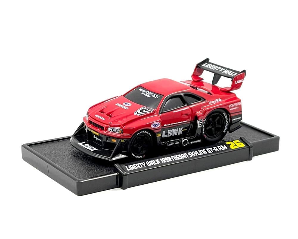 Muscle Machines LBWK スカイラインGT-R R34 2個 Diecast 164 | Muscle Machines LBWK Skyline R34 Blackout