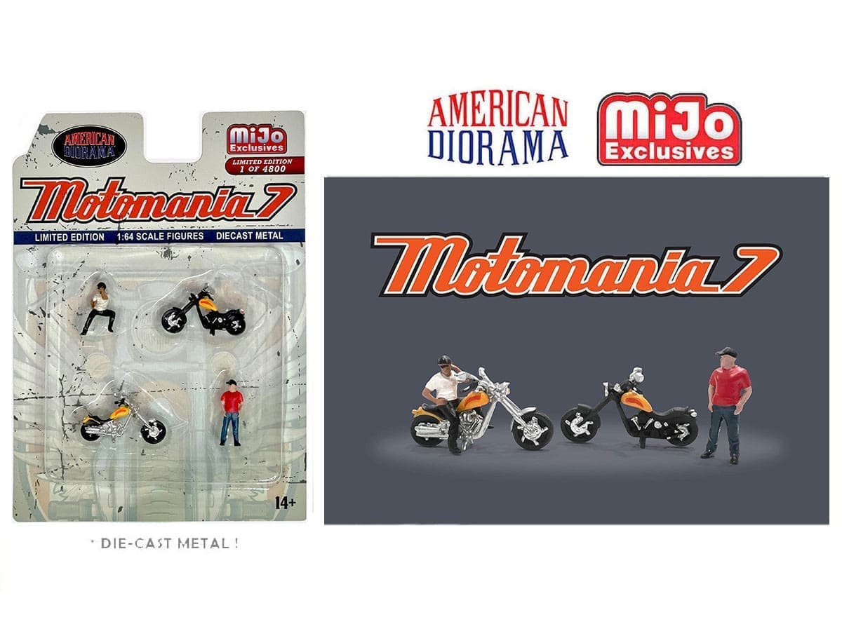 ☆DRAG Bikers Diorama Plate　　　　　　【特典会員限定】 American Diorama 1:64 Motomania 7 Chopper Biker - MiJo Exclusives