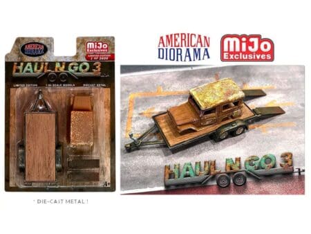 American Diorama 1:64 Haul N Go 3 Weathered Trailer Set - MiJo Exclusives Limited Edition
