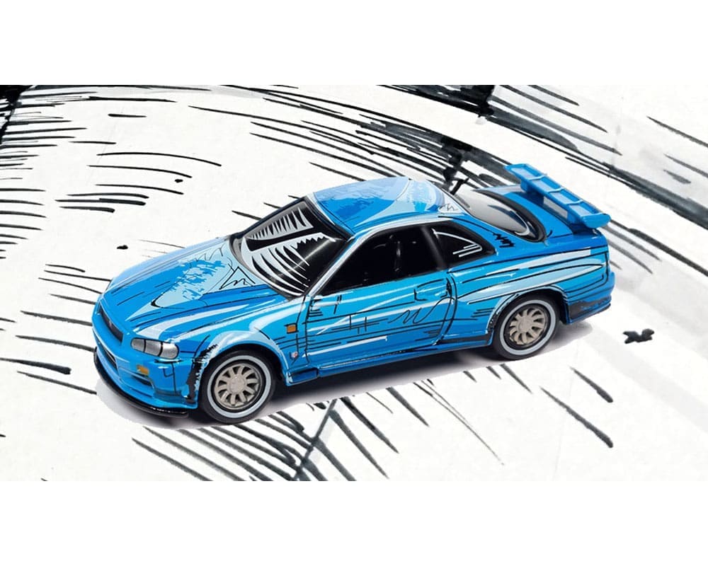 Preorder) Johnny Lightning 1:64 1999 Nissan GT-R R34 Manga Racing 