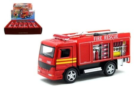 Kinsfun 5" Rescue Fire Engine (Red) (KS5110D) - Display Tray Box of 12