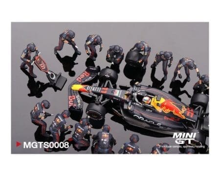Mini GT 1:64 Oracle Red Bull Racing RB18 #11 Sergio P. 2022 Abu Dhabi GP Pit Crew Set Limited Edition - Image 3