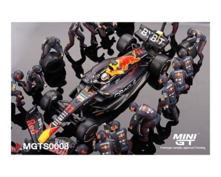 Mini GT 1:64 Oracle Red Bull Racing RB18 #11 Sergio P. 2022 Abu Dhabi GP Pit Crew Set Limited Edition - Image 2