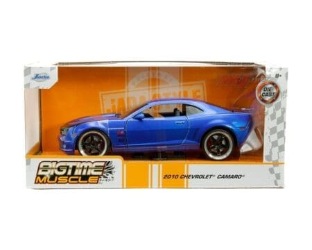 Jada 1:24 2010 Chevrolet Camaro - Blue with Matte Black Hood Stripe - Bigtime Muscle