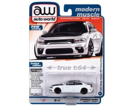 Auto World 1:64 2021 Dodge Charger SRT Hellcat Redeye - White - Premium 2023 Release 3 Version A
