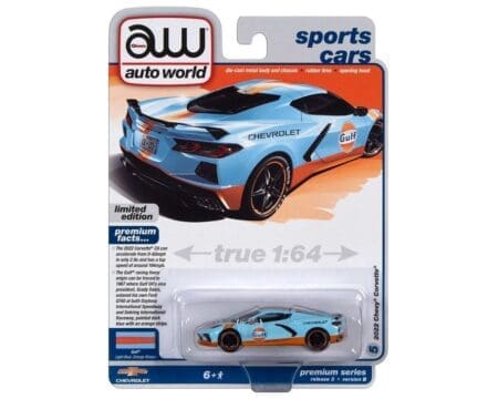 Auto World 1:64 2022 Chevrolet Corvette GULF  - Blue - Premium 2023 Release 3 Version B