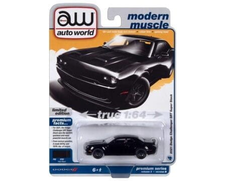 Auto World 1:64 2021 Dodge Challenger Super Stock - Black - Premium 2023 Release 3 Version B