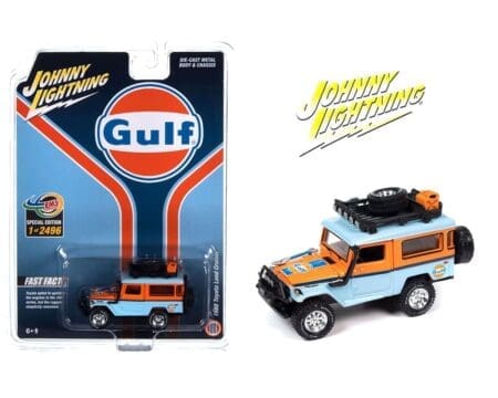 Johnny Lightning 1:64 Indonesia EMS Exclusive 1980 Toyota Land Cruiser Gulf Limited 2,496 Pieces