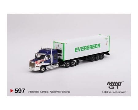 Mini GT 1:64 Western Star 49X with 40' Reefer Container EVERGREEN Limited Edition - White