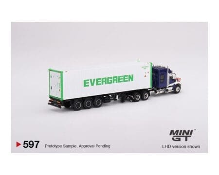 Mini GT 1:64 Western Star 49X with 40' Reefer Container EVERGREEN Limited Edition - White - Image 4
