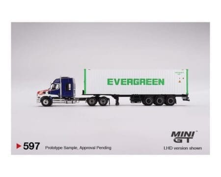 Mini GT 1:64 Western Star 49X with 40' Reefer Container EVERGREEN Limited Edition - White - Image 5