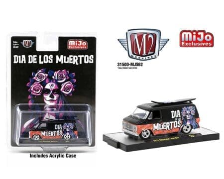 M2 Machines 1:64 1971 Chevrolet Van With Surf Board "Dia De Los Muertos "- Mijo Exclusives Limited Edition