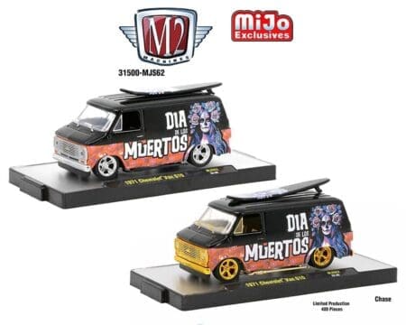 M2 Machines 1:64 1971 Chevrolet Van With Surf Board "Dia De Los Muertos "- Mijo Exclusives Limited Edition - Image 2